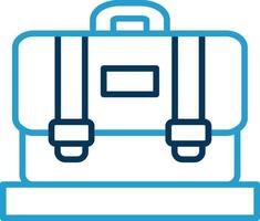valigia linea blu Due colore icona vettore