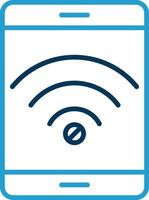 no Wi-Fi linea blu Due colore icona vettore