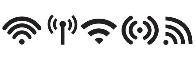 Wi-Fi set icon, set di diverse icone wireless e wifi. illustrazione vettoriale.