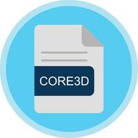 core3d file formato piatto Multi cerchio icona vettore