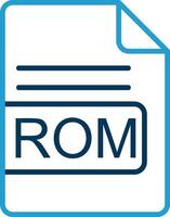 rom file formato linea blu Due colore icona vettore
