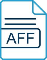 aff file formato linea blu Due colore icona vettore