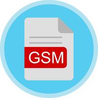 gsm file formato piatto Multi cerchio icona vettore