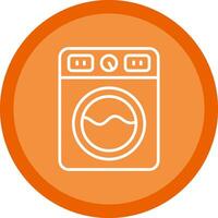 lavaggio macchina linea Multi cerchio icona vettore