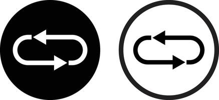 scambiare icona impostato nel Due stili isolato su bianca sfondo . ripetere icona . ricaricare icona . illustrazione vettore