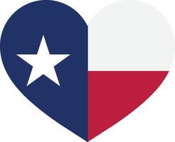 Texas cuore bandiera . Texas amore simbolo . Texas bandiera nel cuore forma . illustrazione vettore