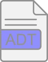 adt file formato linea pieno leggero icona vettore