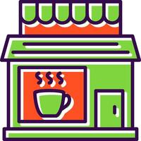 caffè negozio pieno design icona vettore
