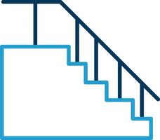 le scale linea blu Due colore icona vettore