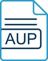 aup file formato linea blu Due colore icona vettore