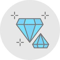 diamante linea pieno leggero icona vettore