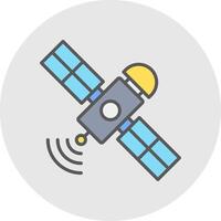 satellitare linea pieno leggero icona vettore
