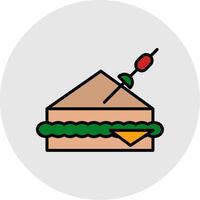 Sandwich linea pieno leggero icona vettore