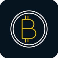 bitcoin linea giallo bianca icona vettore