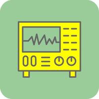 oscilloscopio pieno giallo icona vettore