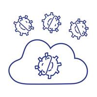 informatica nube virus, illustrazione su bianca sfondo. vettore