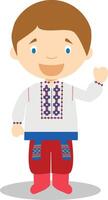 personaggio a partire dal Ucraina vestito nel il tradizionale modo illustrazione. bambini di il mondo collezione. vettore