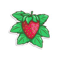 mano disegnare fragola frutta illustrazione arte vettore