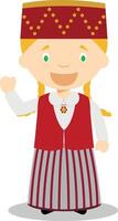 personaggio a partire dal Estonia vestito nel il tradizionale modo illustrazione. bambini di il mondo collezione. vettore