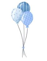impostato di palloncini per decorazione. aria blu Palloncino. ragazzi compleanno vettore