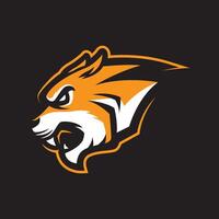 lato Visualizza di tigre testa portafortuna gli sport logo vettore