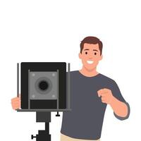 giovane uomo operatore video regista direttore della fotografia dop. vettore