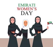 manifesto della giornata delle donne degli Emirati con gruppo di donne vettore