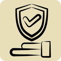 icona assicurazione. relazionato per sicurezza simbolo. mano disegnato stile. semplice design illustrazione vettore
