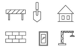 schema ragnatela icone impostato costruzione, costruzione e casa riparazione utensili vettore