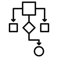 processi flusso icona linea illustrazione vettore