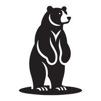 orso silhouette - un' orso guardare inoltrare per il panoramica illustrazione su un' bianca sfondo vettore