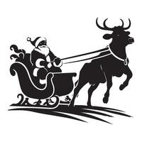 illustrazione di un' Santa mucca festivo nel nero e bianca vettore