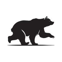 orso silhouette - un' orso nel a piedi umore illustrazione vettore