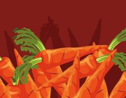 modello di verdure fresche di carote vettore