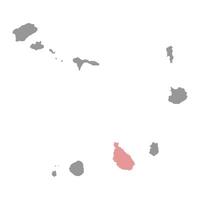 santiago isola carta geografica, capo verde. illustrazione. vettore