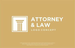 giustizia legge, elegante pilastro procuratore e legge logo design modello vettore
