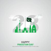Pakistan risoluzione giorno. Pakistan risoluzione giorno creativo Annunci design. inviare, , 3d illustrazione. vettore