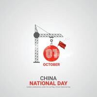 Cina nazionale giorno. Cina nazionale giorno creativo Annunci design 1 ott . , 3d illustrazione. vettore