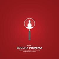 contento Budda purnima giorno. Budda purnima giorno creativo Annunci design Maggio 23. , 3d illustrazione. vettore