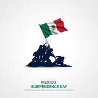 Messico indipendenza giorno. Messico indipendenza giorno creativo Annunci design. inviare, , 3d illustrazione. vettore