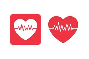 rosso battito cardiaco linea icona su bianca sfondo pulse Vota tenere sotto controllo illustrazione vettore