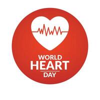 mondo cuore giorno cardiogramma sfondo per medico cura e cura vettore