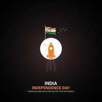 indiano indipendenza giorno, indiano indipendenza giorno creativo Annunci design. sociale media inviare 3d illustrazione. vettore