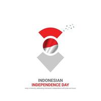 Indonesia indipendenza giorno. Indonesia indipendenza giorno creativo Annunci design. 3d illustrazione. vettore