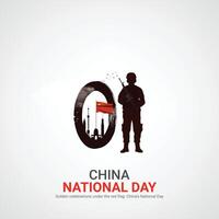 Cina nazionale giorno. Cina nazionale giorno creativo Annunci design 1 ott . , 3d illustrazione. vettore