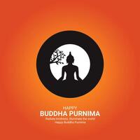 contento Budda purnima giorno. Budda purnima giorno creativo Annunci design Maggio 23. , 3d illustrazione. vettore