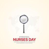 internazionale infermiera giorno. internazionale infermiera giorno creativo Annunci design. sociale media inviare, , 3d illustrazione. vettore