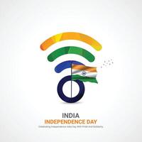indiano indipendenza giorno, indiano indipendenza giorno creativo Annunci design. sociale media inviare 3d illustrazione. vettore