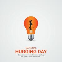 nazionale abbracciare giorno, celebre su gennaio 21, creativo design per sociale media Annunci vettore