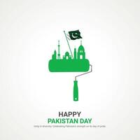 Pakistan risoluzione giorno. Pakistan risoluzione giorno creativo Annunci design. inviare, , 3d illustrazione. vettore